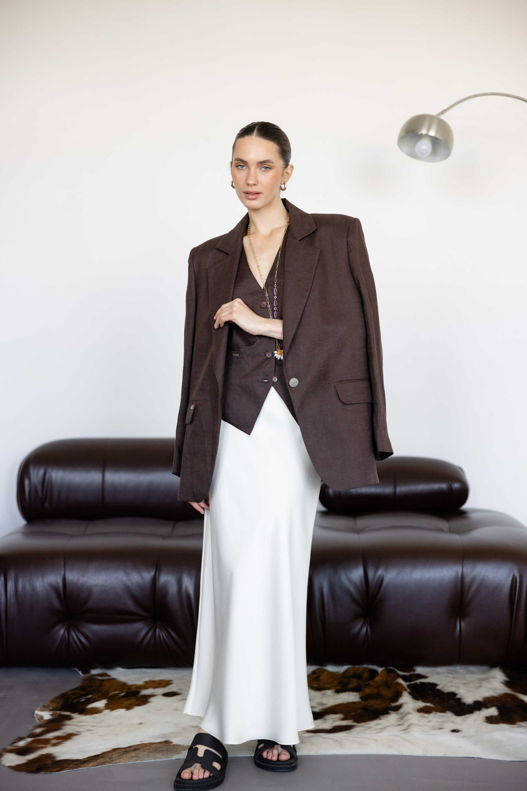 Blazer linen Oversize Chocolate