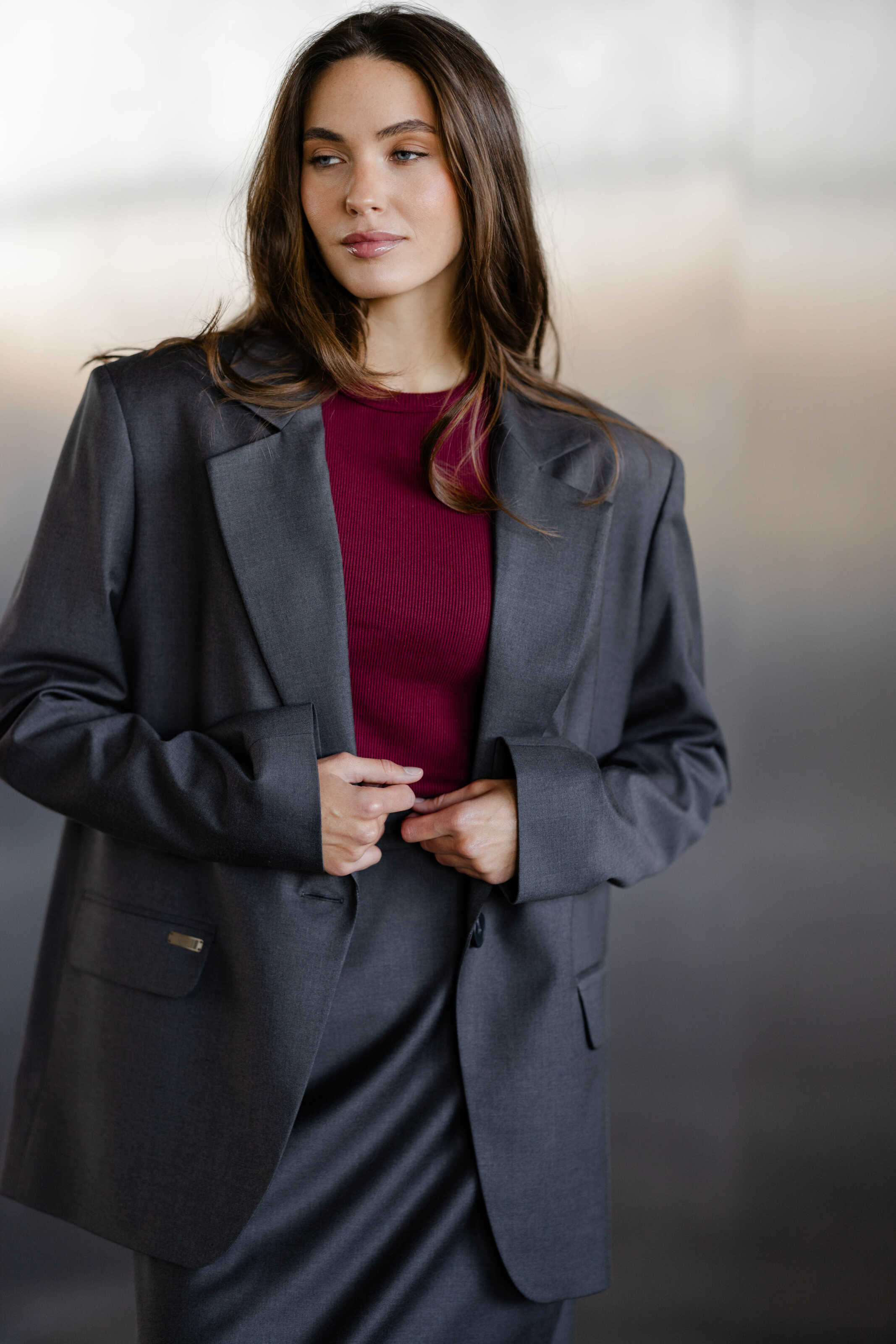 Suit Fabric Jacket Gray