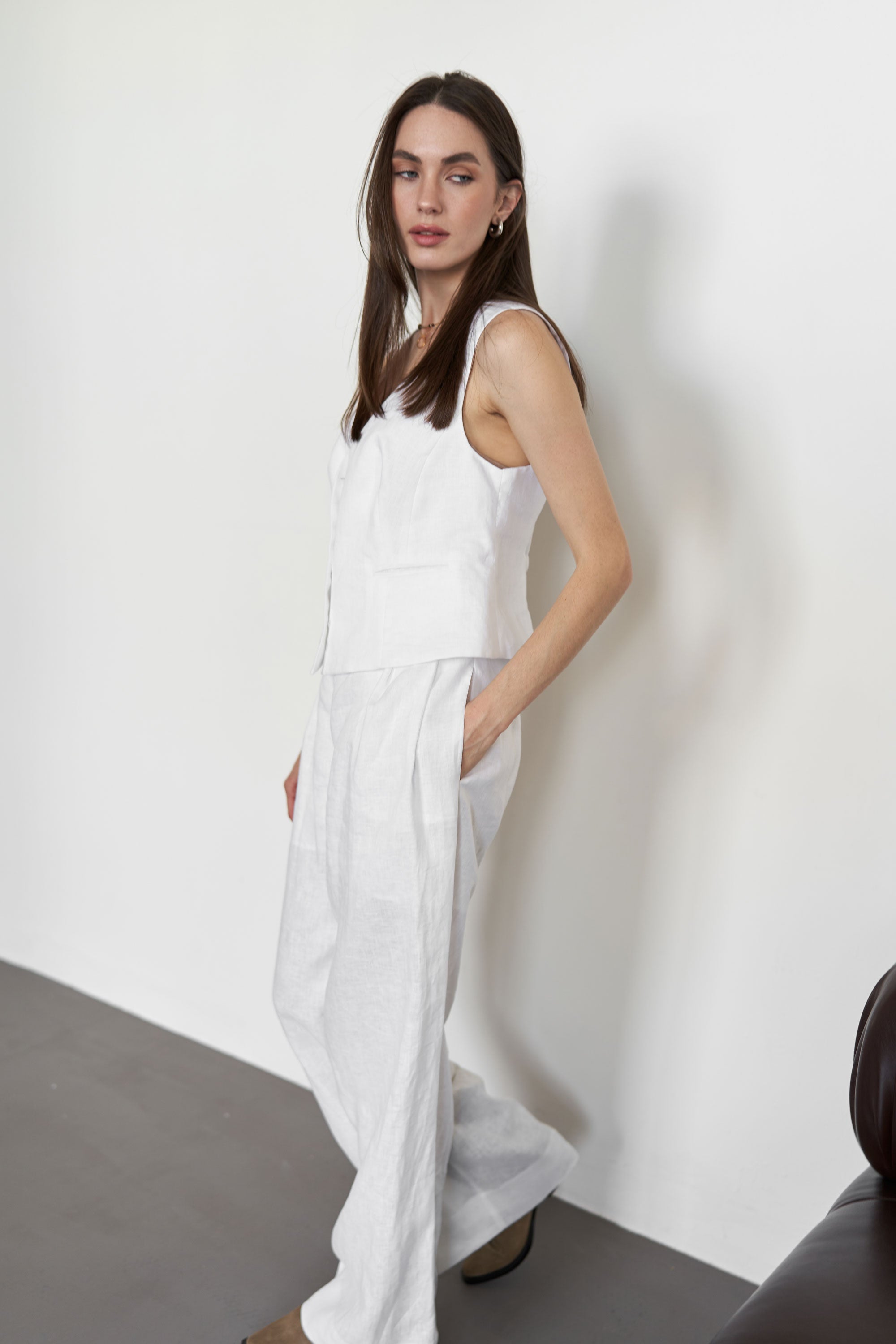White Vest Linen